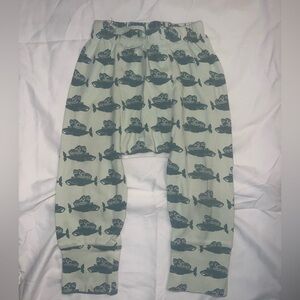 Kate Quinn Organic Cotton Pajama Pants - Green Whale Print